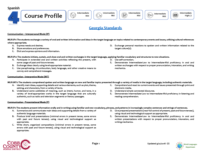 WL Course Profile IV